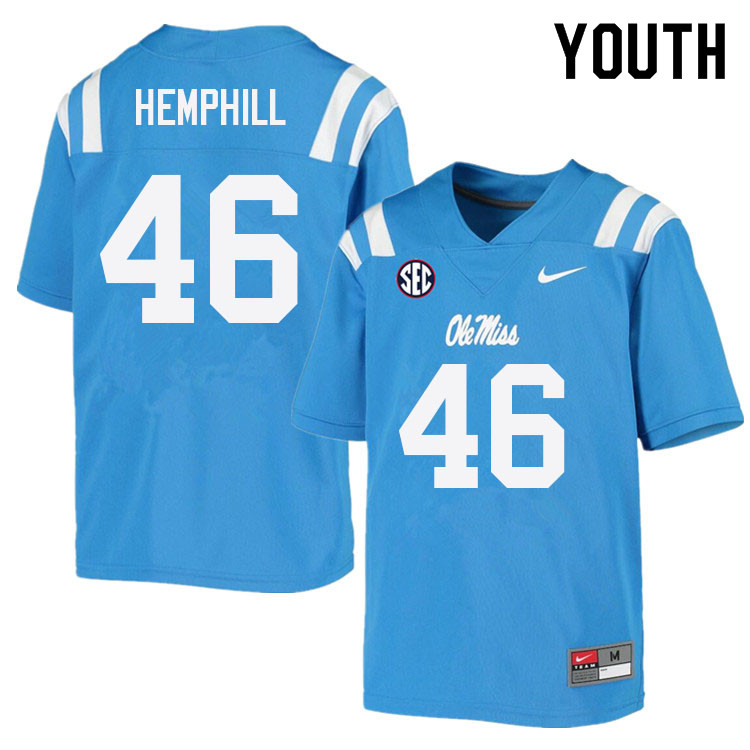 Youth #46 Salathiel Hemphill Ole Miss Rebels College Football Jerseys Sale-Power Blue